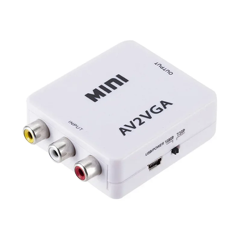 AV RCA CVBS To VGA   VGA To AV RCA , 3.5mm  ̺, TV ڽ PC  1080P HDTV ̴ 