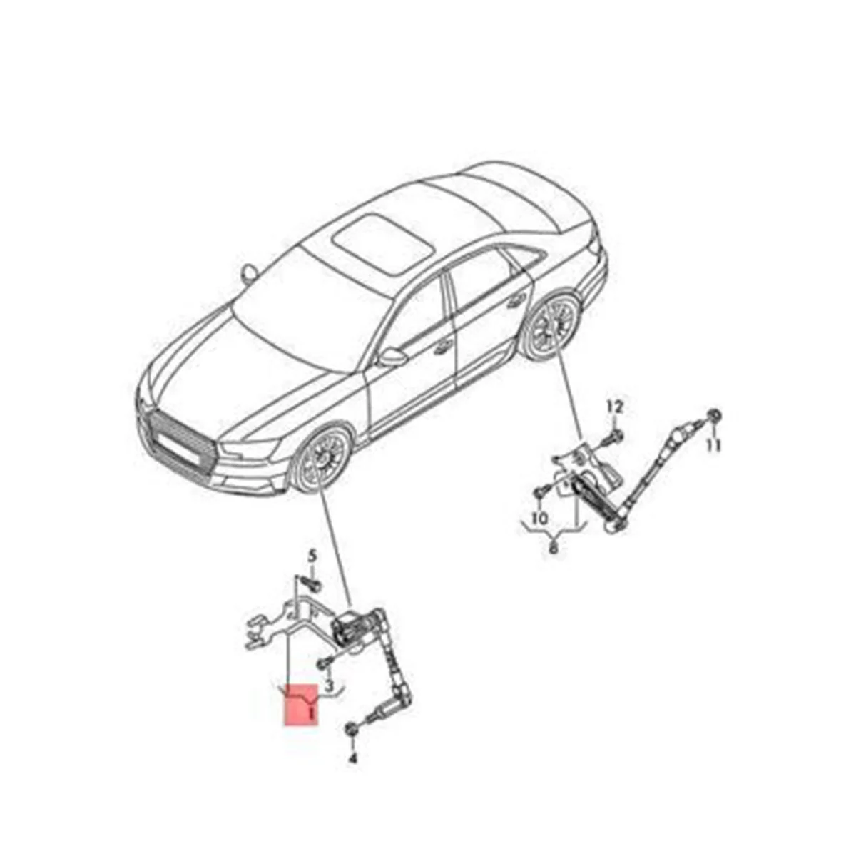 

8W0941309E Rear Left Body Height Headlight Level Sensor for Audi A4 A5 RS5 S4 S5 Avant 2016-2023 4M0907803 8W0 941 309 C