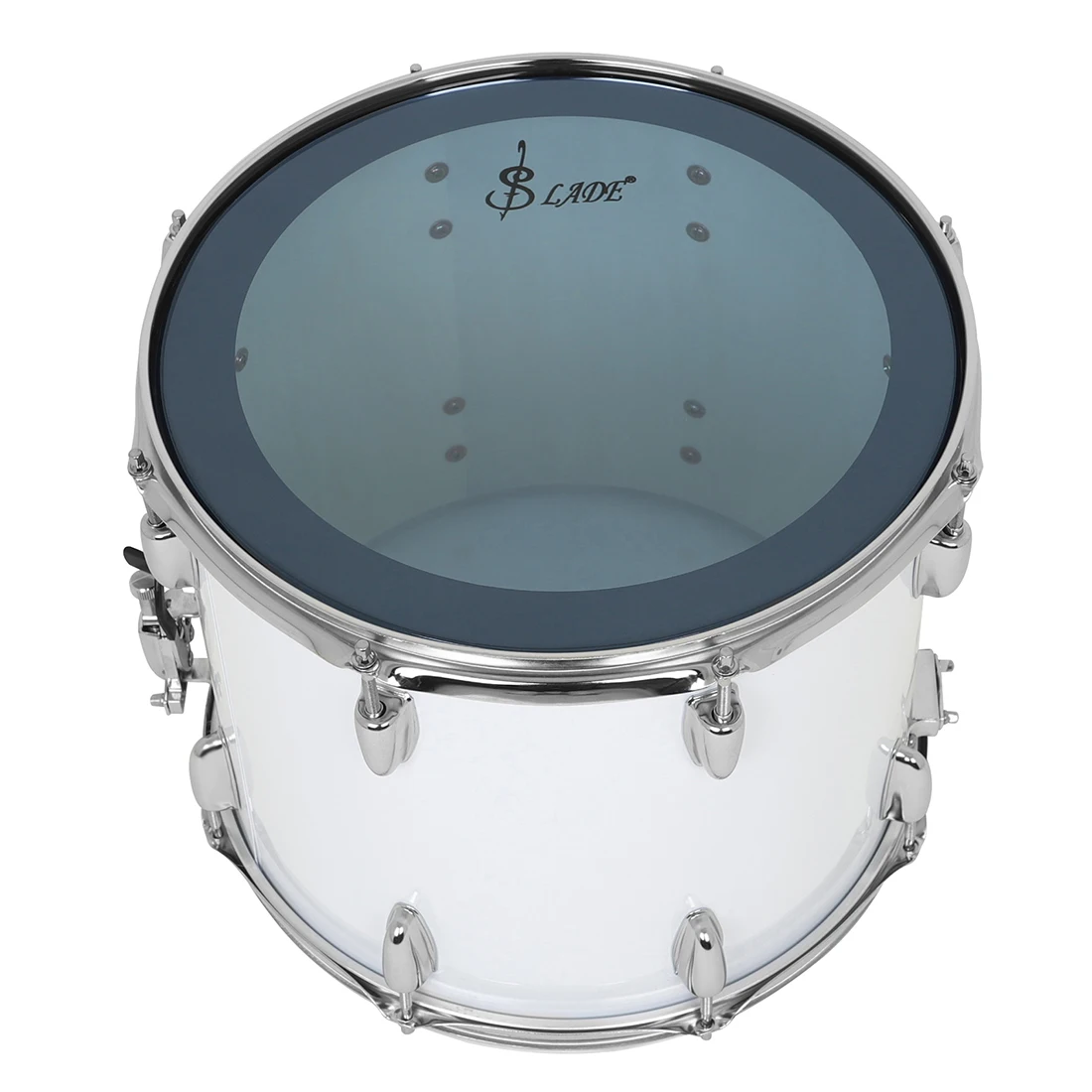 Professional 14 Inch Marching Drum with Blue Skin Drums Adjusting Key Drumstick Backstrap Parts Percussion Instrument Practice