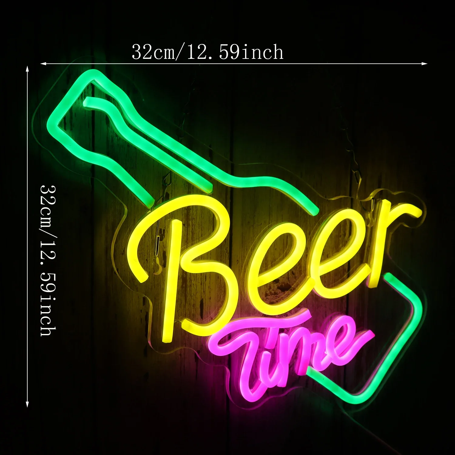 iKefe Segnaletica LED al neon con lettera a LED per birra, con telecomando / rosa cocktail blu LED, USB e batteria, per casa, bar, pub, bistrò, festa di Halloween, San Valentino decorazione