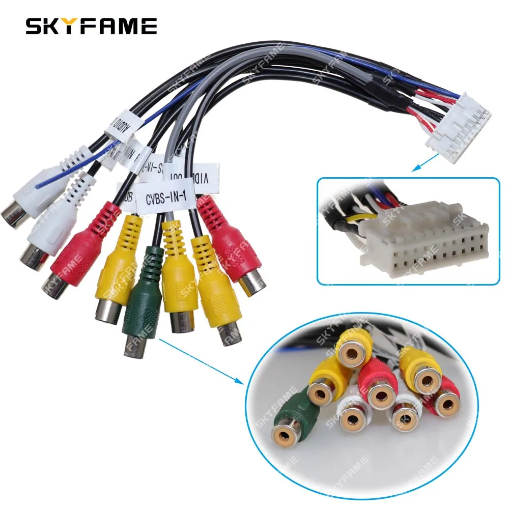 Audio Cable Car Wire Cable Adapter Audio Speaker Cable Car Stereo Accessories Audio Signal Cable Audio Speaker Wiring Kit Electronic Wire Cable Electrical Wire Cable Car Head Unit Wire Harness Kit For Car Android RCA Cable GPS 4G Antenna Reversing Line USB Microphone SIM Card Slot