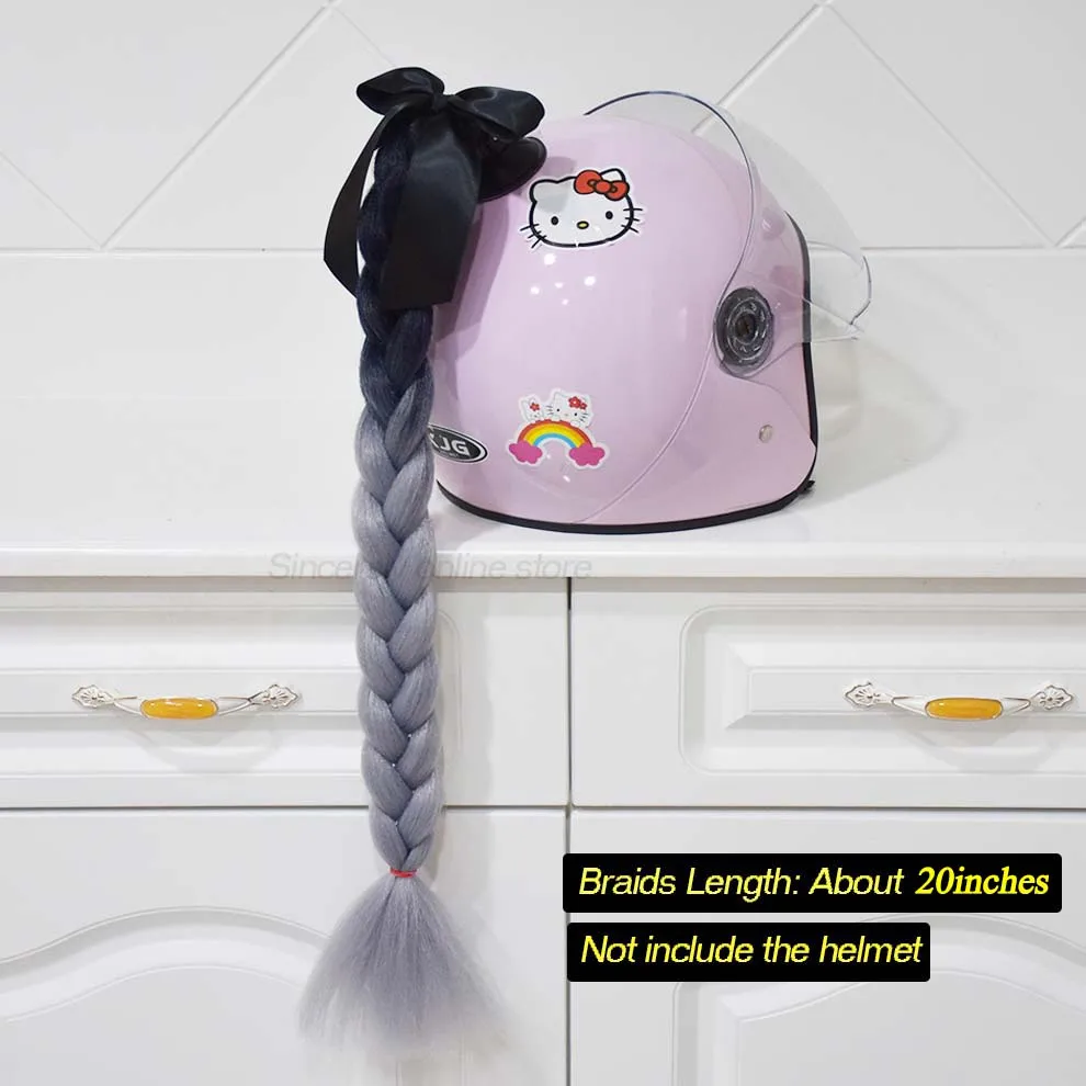 Decorazione Casco Motociclo BESPORTBLE - Cresta Verde Trecce Parrucca Per Casco Moto Ed Equitazione - Foto 5