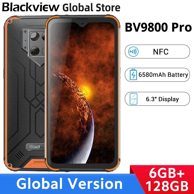 dual sim phones samsung Global Version Blackview BV9800 Pro 6GB RAM 128GB ROM FLIR Camera NFC Rugged Waterproof 6.3" Display Mobile Phone 6580 Battery 3g android phones