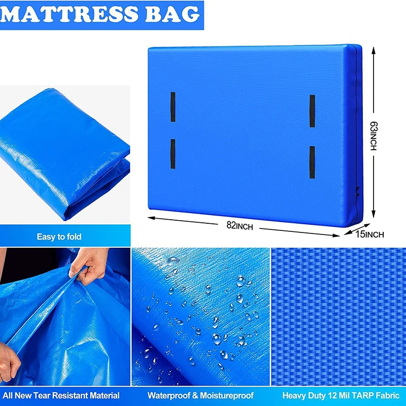Queen Mattress Bags for Moving and Storage Reusable Heavy Duty Tarp Waterproof Queen Size Bed Mattress Cover