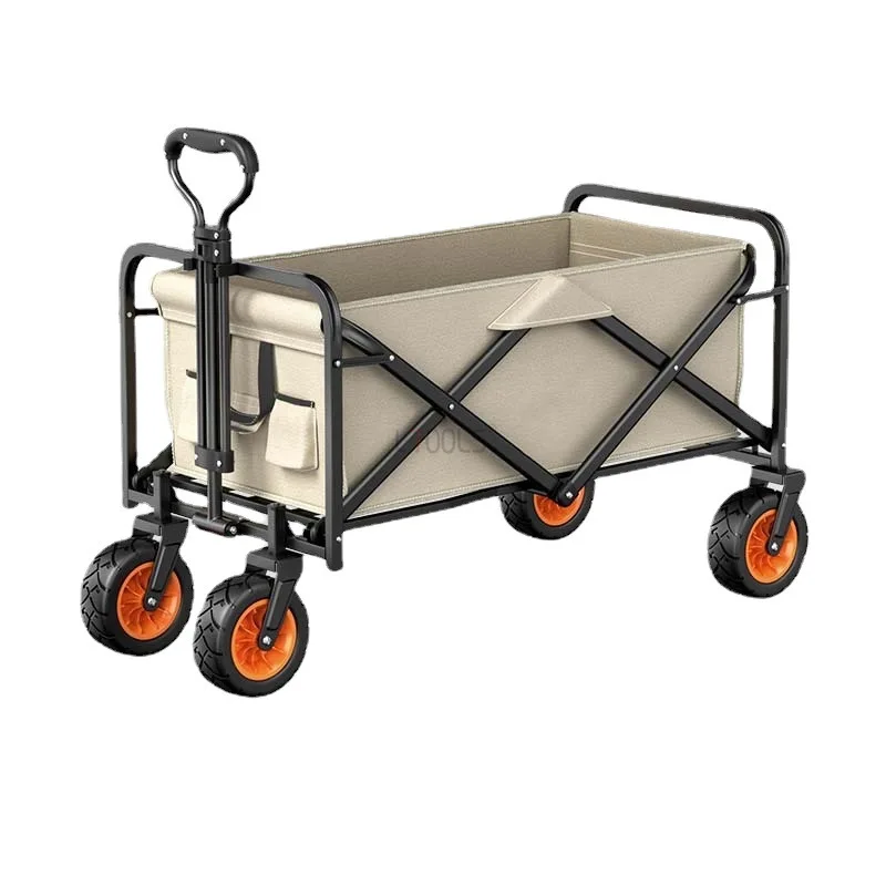 

Wheeled Folding Cart Wagon Large Capacity Multifunction Cart Garden Park outdoor beach Camping carts Portable Barbecue Trolley