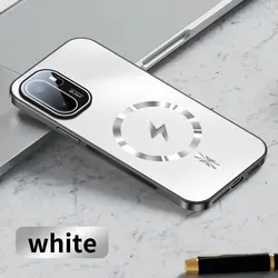 Magnetic Camera Lens Film Protective Matte Frosted Back Cover Case with Wireless Charging Support - OnePlus 15R (White)