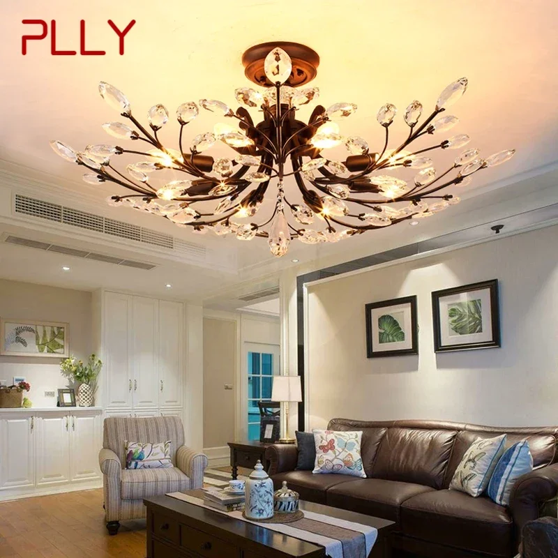 

PLLY Modern Crystal Ceiling Light American Country LED Creativity Living Room Dining Room Bedroom Coffee shop clothing store