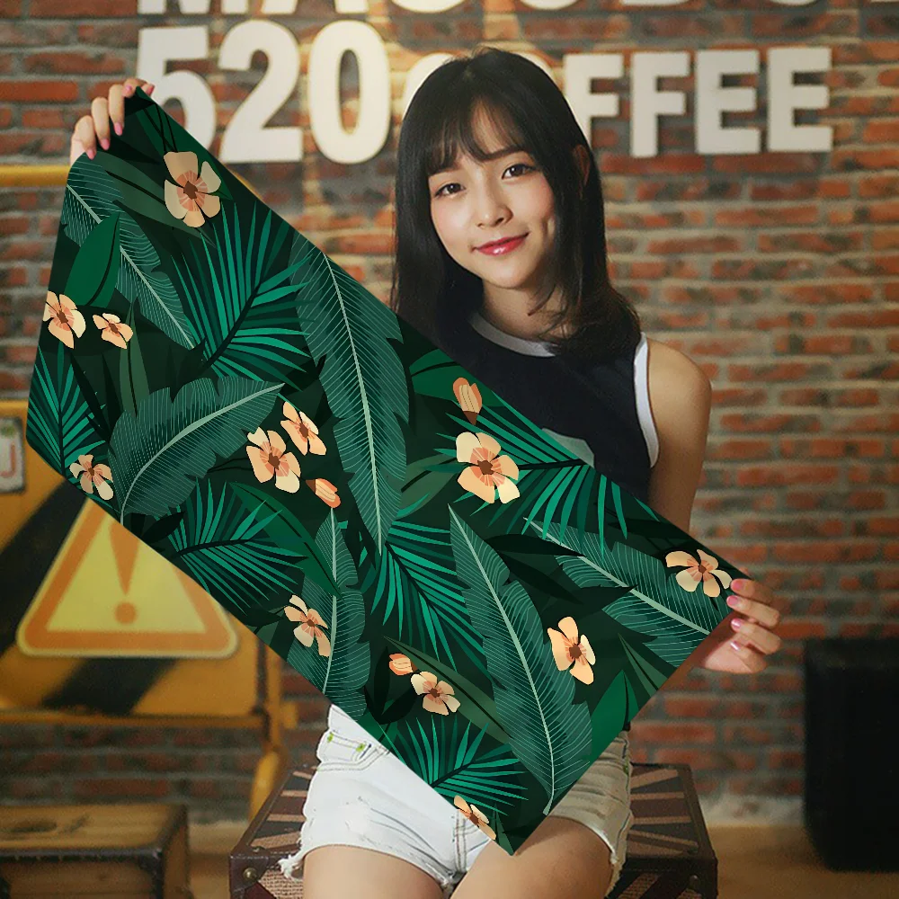 Palm leaf Towel Microfiber Beach Towel Absorbent Quick dry Soft Yoga Swimming Resort Mountain Climbing Towel 6