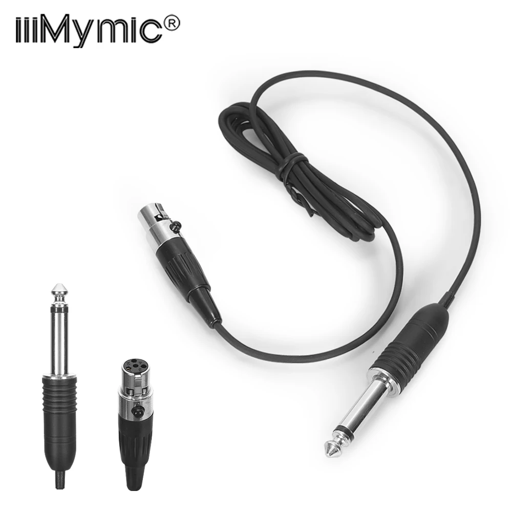 Iiimymic Guitar Bass Instrument Music Cable Mini 4Pin XLR TA4F to 1/4 6.5mm 6.35mm for Shure Body pack Transmitter