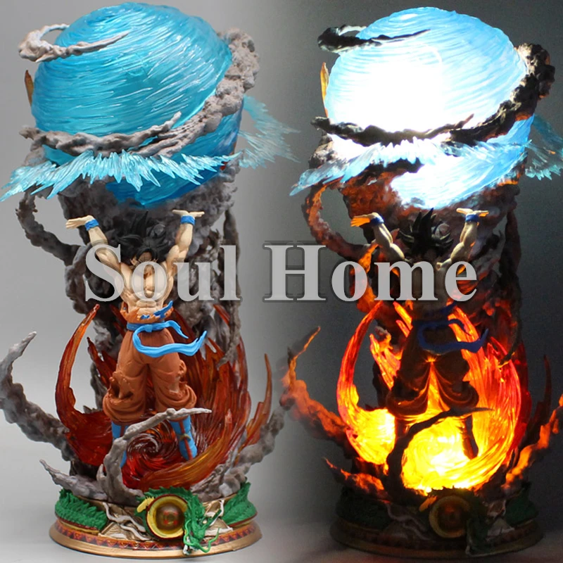 

22CM Anime Dragon Ball GT Super Spirit Bomb Goku Battle DBZ SSJ GK Figurine PVC Action Figures Collection Model Doll Toys Gift