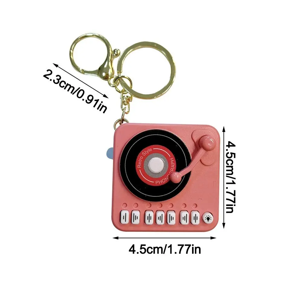 Creative Recordable Record Player Keychain Mini Retro Recorder Toy Phonograph Pendant Couples Gift 6