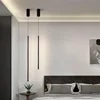 Modern LED Longer Pendant Lights Home Decor Hanging Lamp Dining Room Bedroom Bath Bedside Background Chandeliers Fixtures 3