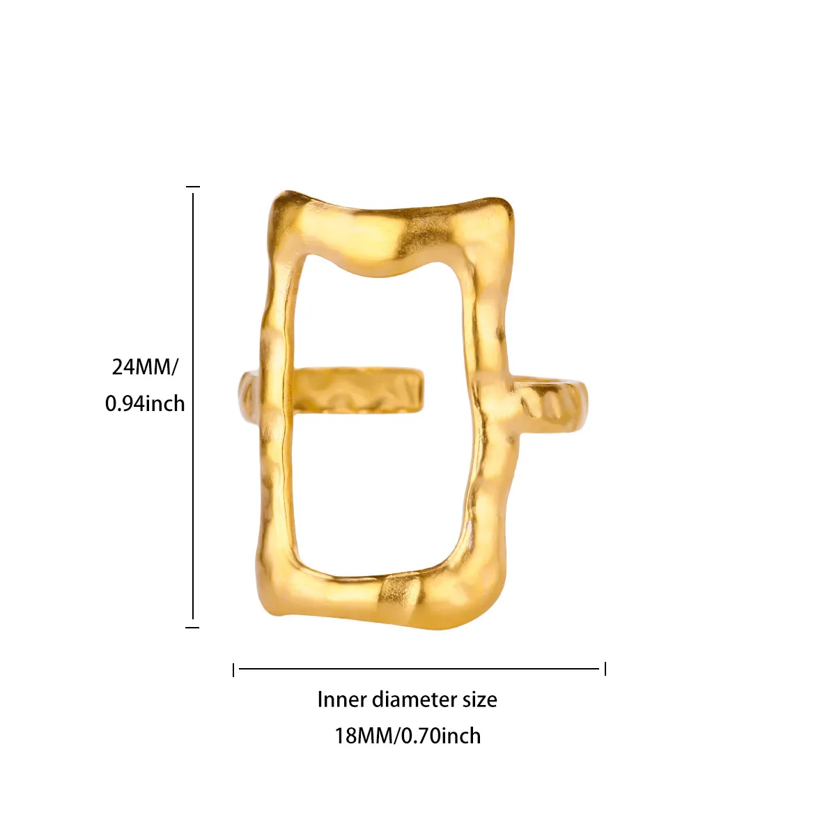 Hollow Square Ring For Women
