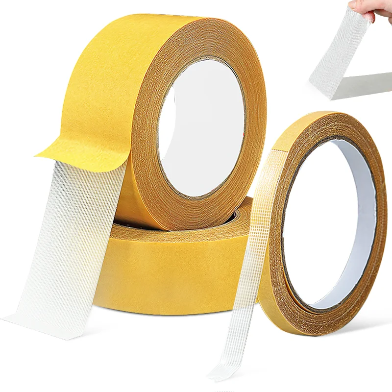 Doble Cara Adhesiva Cinta, 50mm 20m/65,6 Pies Adhesiva Tela Malla Tejido Para Alfombras Tapetes, Amarillo | En Línea