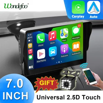 Autoradio estéreo inalámbrico CarPlay Android Auto de 7 pulgadas pantalla táctil portátil Radio Universal para coche reproductor Multimedia FM cámara de marcha atrás 1