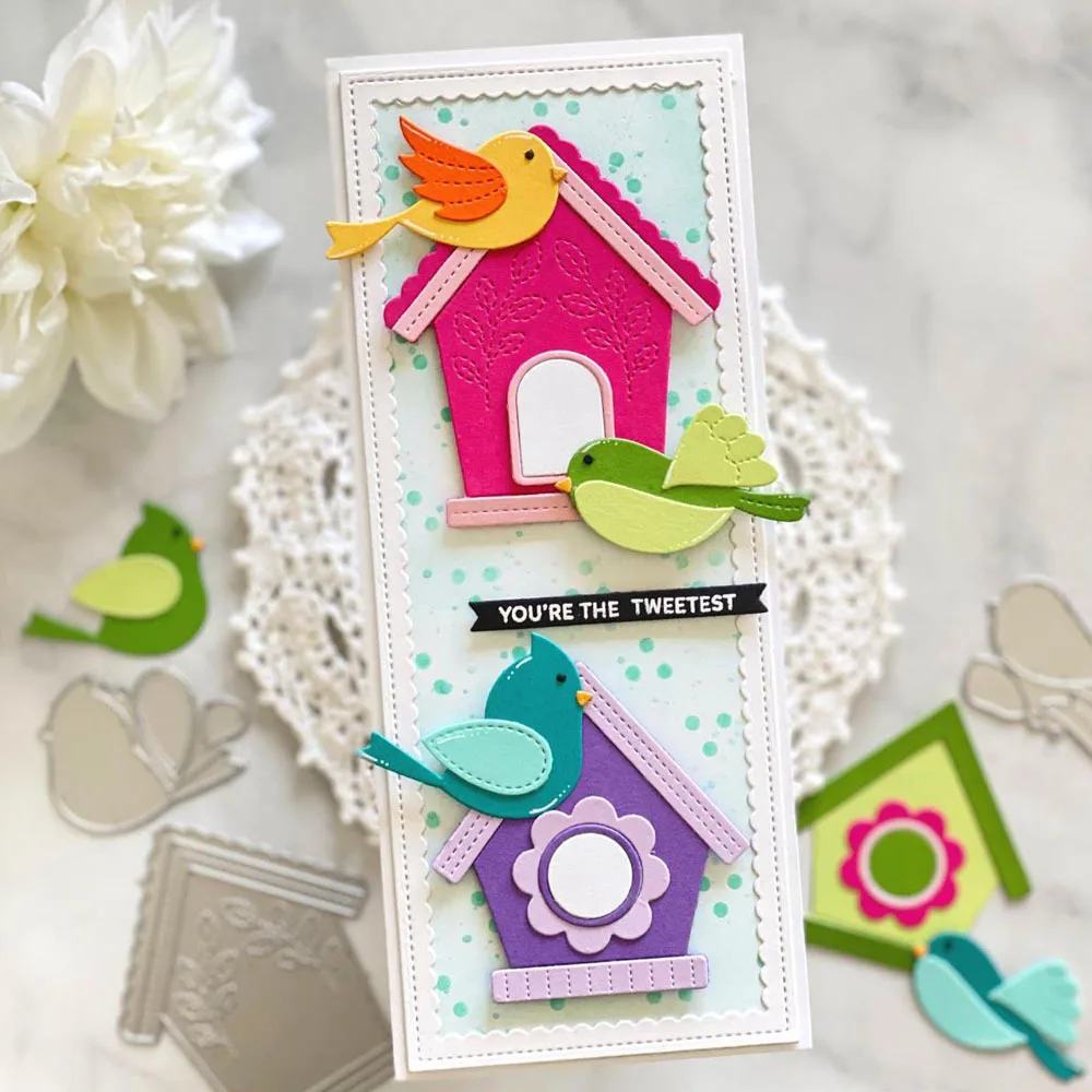 2025 신상품 새둥지 모양 트윗 나이프 금형 금속 커팅 다이 DIY 스크랩북킹 카드 제작 스텐실 공예용