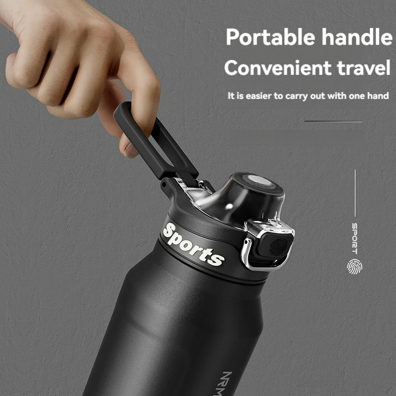 Thermos Water Bottle Stainless Steel Vacuum Flasks Keep Cold Hot Water Coffee bottles Portable Sport Gym Kettles With Straw 1L Insulated Water Bottle