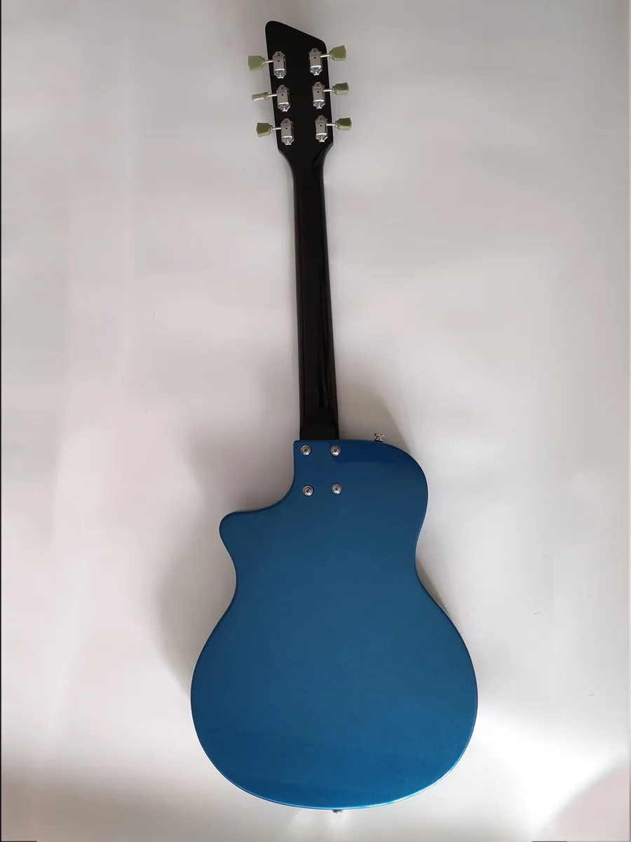 Electric Guitar 6 string rosewood fingerboard blue body basswood white pickguard black neck maple CR 2V2T