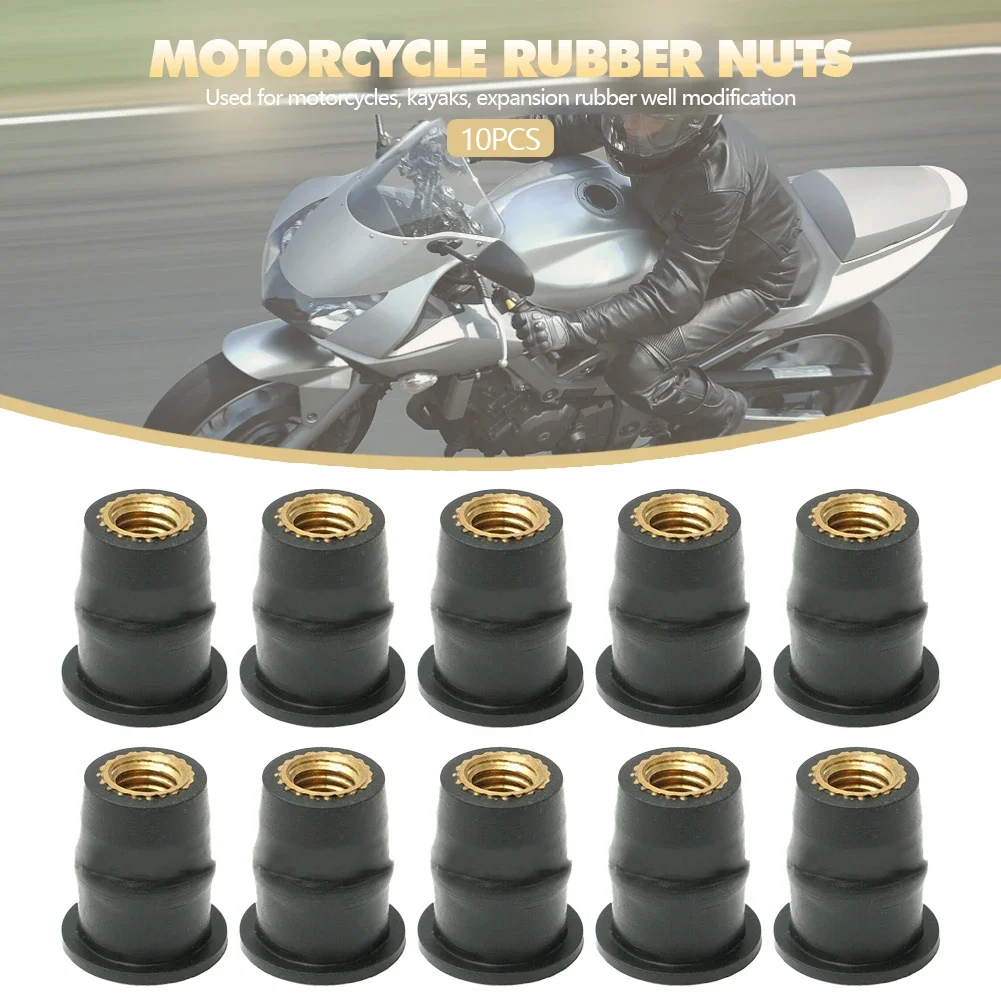 M5 M6 5/6mm Metric Rubber Well Nuts Windscreen Windshield Fairing Cowl 10/20pcs For Honda For Suzuki Auto Motorbike Off-road auto fasteners auto accessories motorcycle fasteners motorcycle accessories car accessories