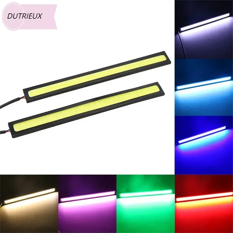 1Pc Impermeabile Dc 12V 17Cm Blu Super Bright Led Car Cob Lights Drl Nebbia Guida Lampada Da Corsa Car Cob Led Light