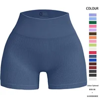 New Women Gym Shorts Sports Yoga Pants Ignite Short 4.5" Seamless High Stretch Workout Scrunch Butt Yoga Seamless Leggings Color 1
