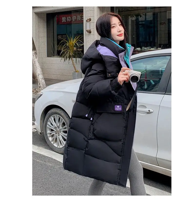 Oversized Winter Hooded Parker Women Down Jacket 2026 New Thicken Cotton Padded Coat Fashion Long Overcoat Female Warm Parkas