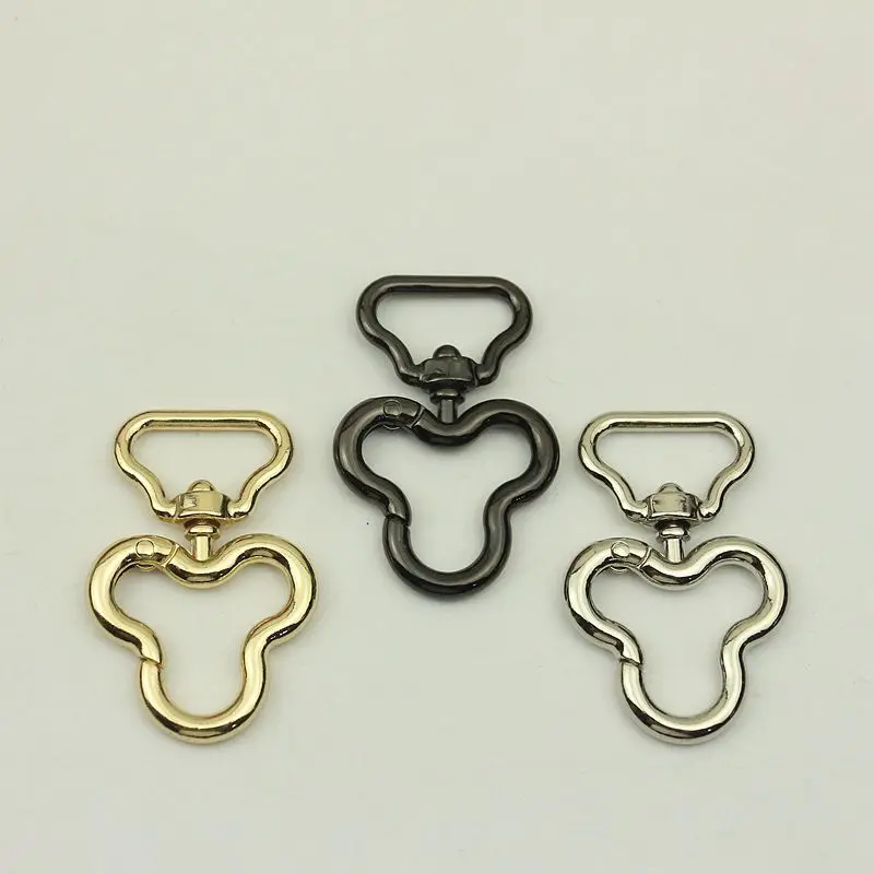 20Pcs Floral Shape Metal Buckles Handbag Strap Snap Hook Keyring Dog Chain Bag Buckle DIY Leather Craft Sewing Accessories