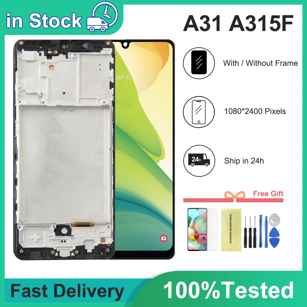 100% тест A31 ЖК-дисплей для Samsung Galaxy A31 A315 дисплей сенсорный экран дигитайзер в сборе для Samsung A31 A315F SM-A315F/DS Lcd