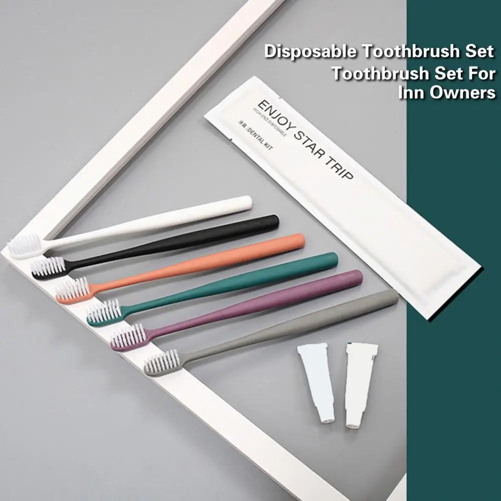 Disposable Toothbrush Set Bulk Pack Disposable Travel Toothbrushes for Hotels Camping Soft Bristles Dental Care Kit for Guests