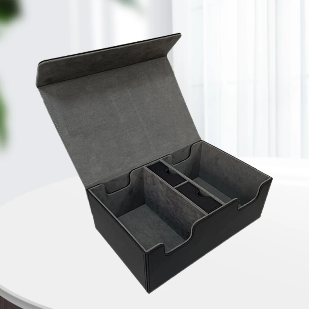 

Game Deck Card Box PU Leather Collection Gathering Storage Case Large Capacity Holder Accessories for