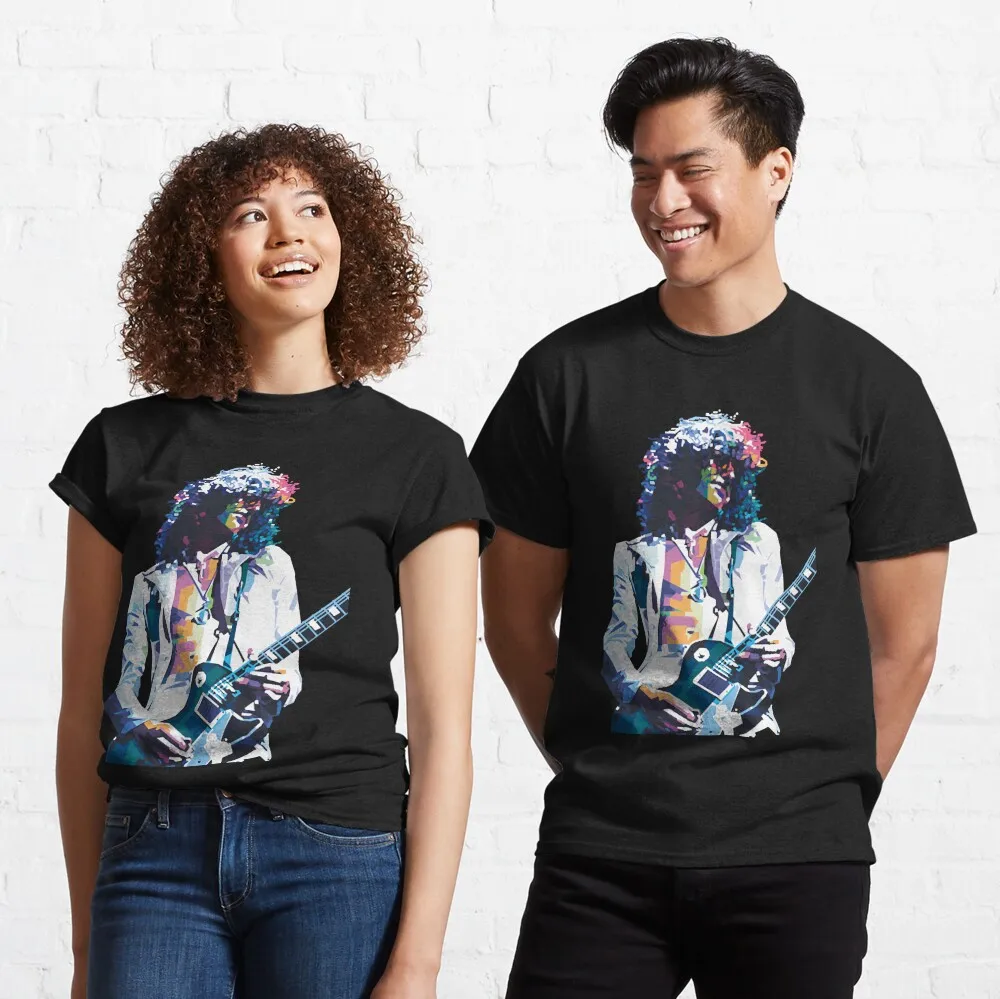 

Jimmy Page in WPAP style Classic T-Shirt Anime Graphic T-shirts for Men Women High Quality 100%Cotton