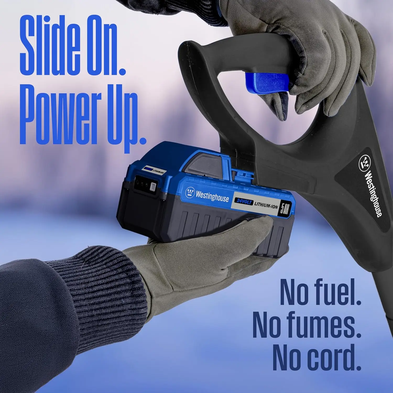 WSnow13S 24V Cordless Snow Shovel 13 Inch Kit, 24V 4Ah Battery, Fast Charger, Electric Snow Shovel with 20ft Throwing Distance