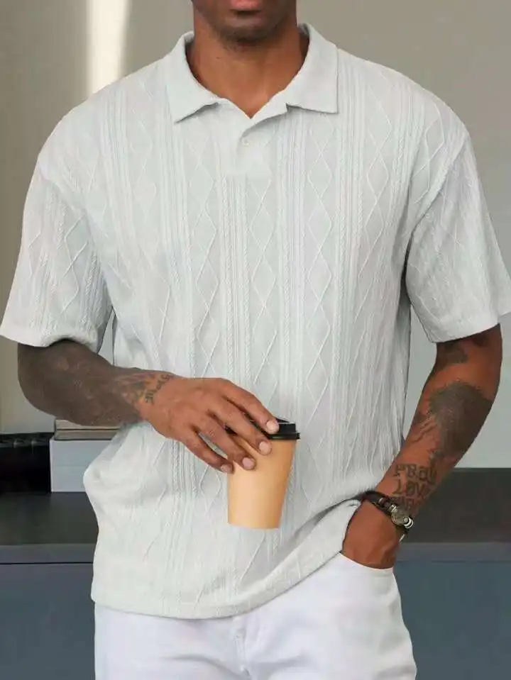 Knitted Polo Shirt – Men's Retro Summer Lapel Tee | Breathable Lightweight Top