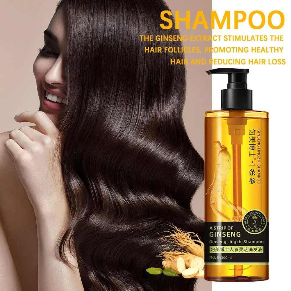Efficient and magical 28-day white hair to black hair Ganoderma Ginseng Shampoo T7G7
