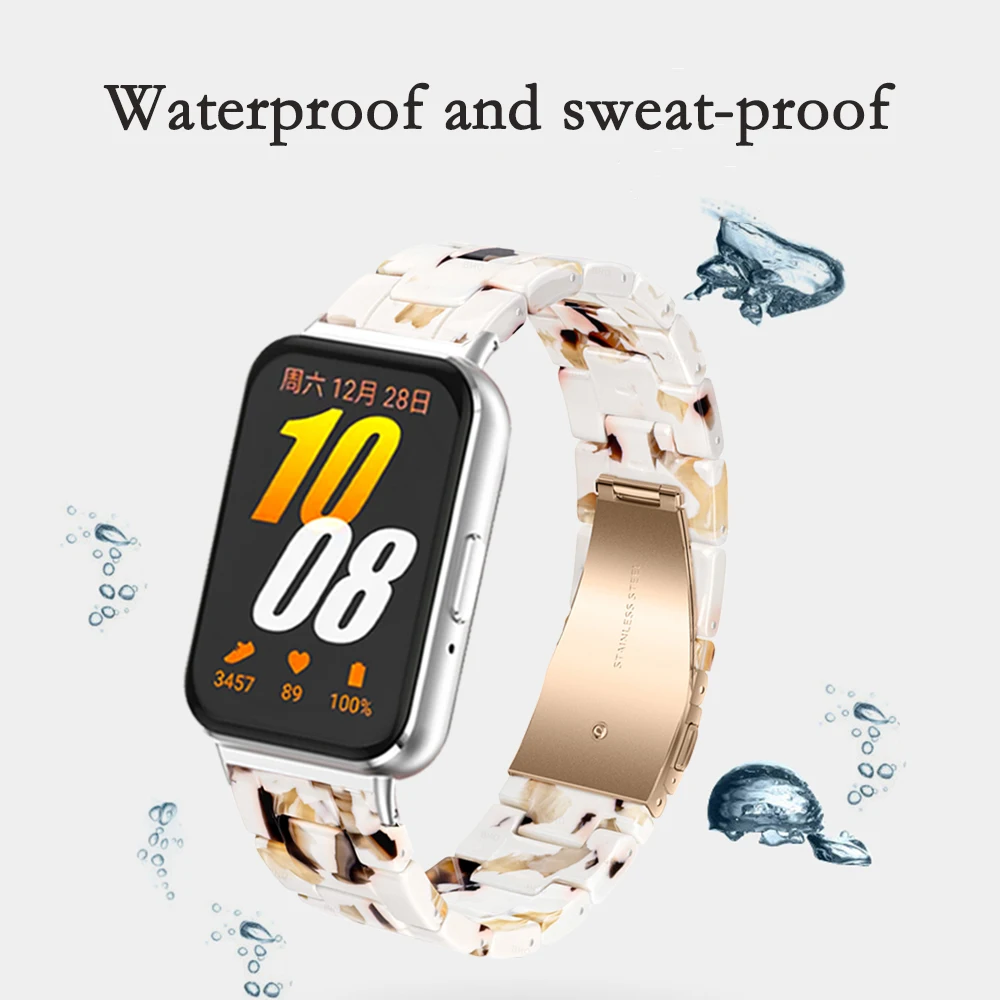 Elegant Resin Strap Bracelet for Men & Women - Quick Release Design for Fitness Trackers