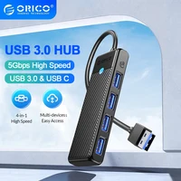 ORICO Hub Usb3.0 5Gbps High Speed USB Hub 3 0 Multiple Port Type C HUB Multi USB 4-Port Splitter Adapter Expansion Dock OTG 1