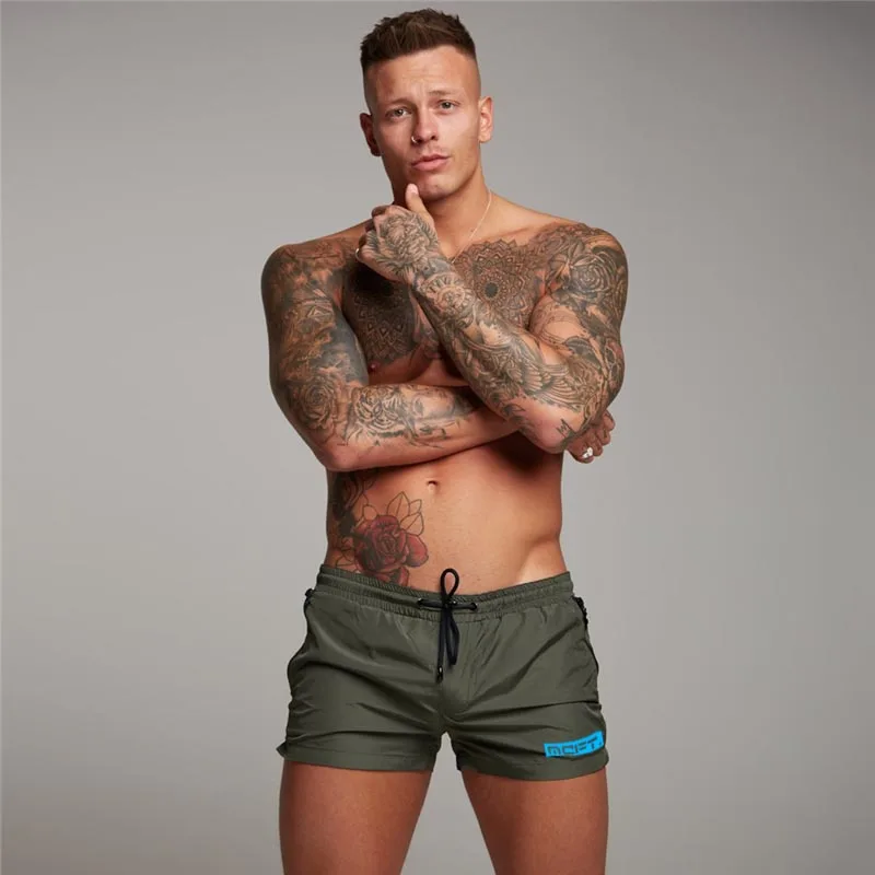 Men's Sports Running Fitness Casual Three-quarter Pants Summer Breathable Quick Dry Shorts Gym Bodybuilding Muscle Sweatpants 3
