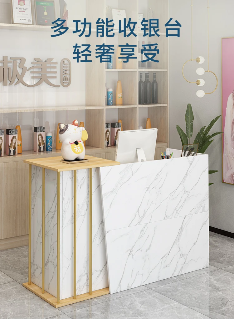 Description Picture 2 of itemDisplay Cabinet Reception Desks Tall Bar Counter Beauty Salon Reception Desk Office Cashier Toonbank Winkel Commercial Furniture