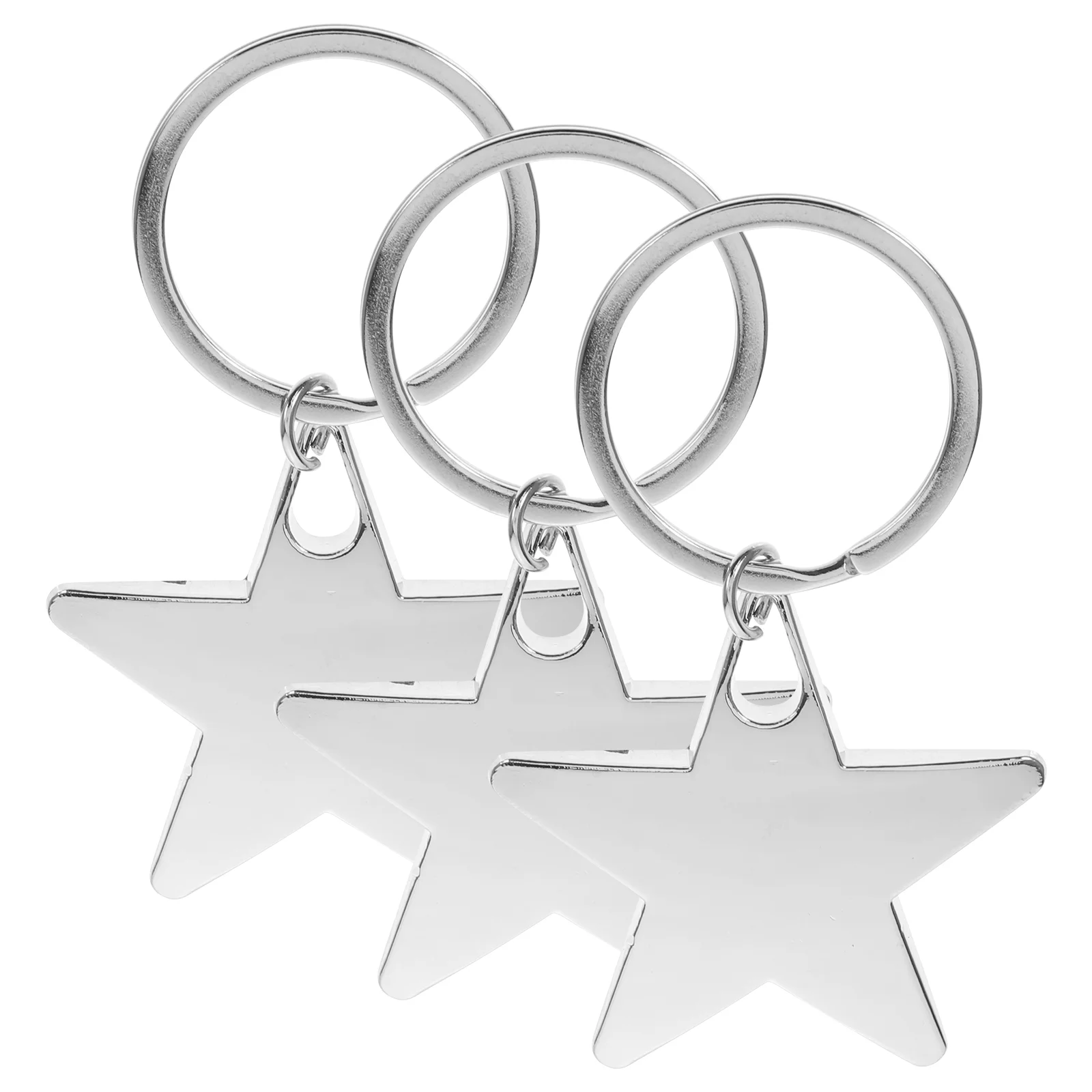 

3 Pcs Key Fob Pentagram Keychain Hanging Pendant Bag Chains Metal Ornament Star
