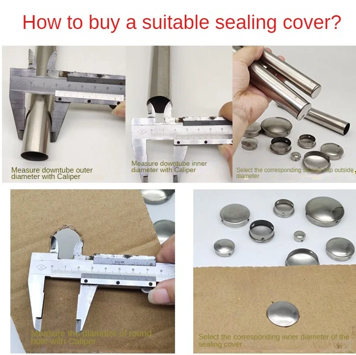 10pcs 304 Stainless Steel Tube Fast Sealing Cover Round Pipe Plug Cap Pipe Fittings pipe plug cap
