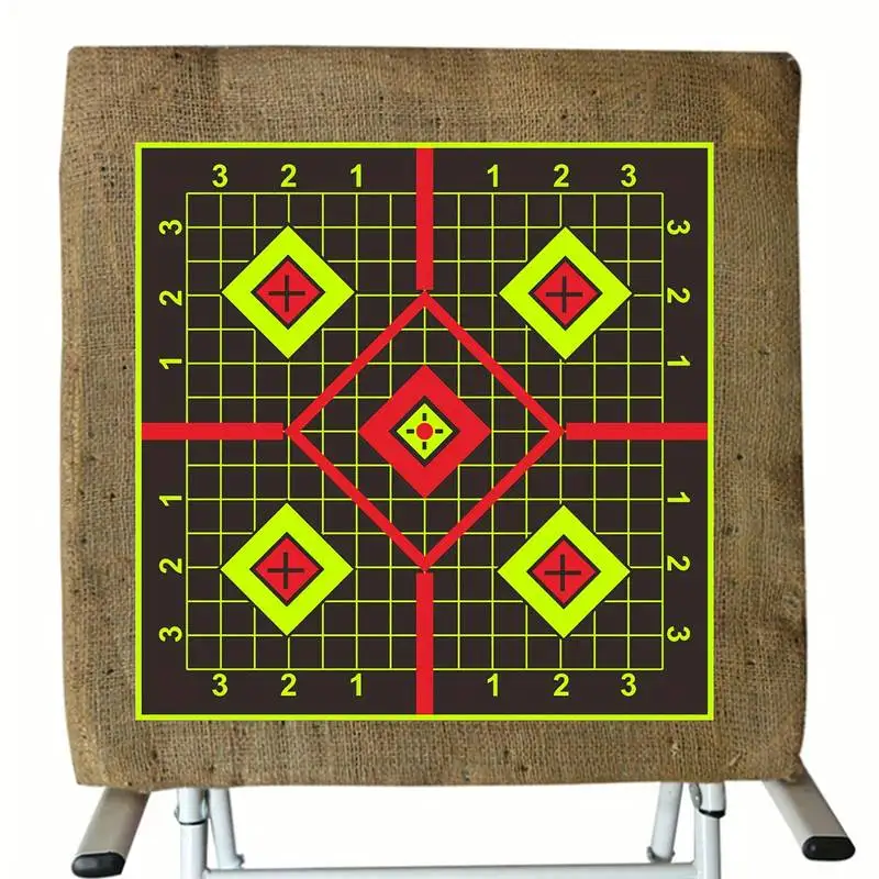Shooting Targets Stickers Spinner Shooting Targets 10pcs 12" Splash Target Stickers For Archery And Range Bright Fluorescent Yellow Splash Perfect For Practice Improving Accuracy