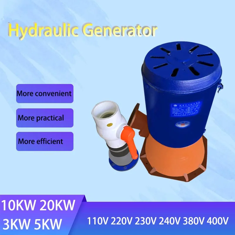 

Generator 10KW 220V 380V 50 Hz Aluminum Alloy Turbine Hydroelectric Generator Household Miniature Inclined Water Force Generator