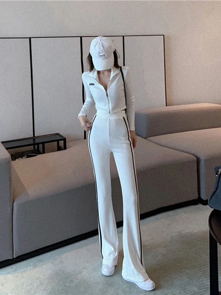 Summer Leisure Sports Suit Women Summer Sportswear Short Waist High Waist Bind Feet Pants Two-Piece Fitness Exercise Set