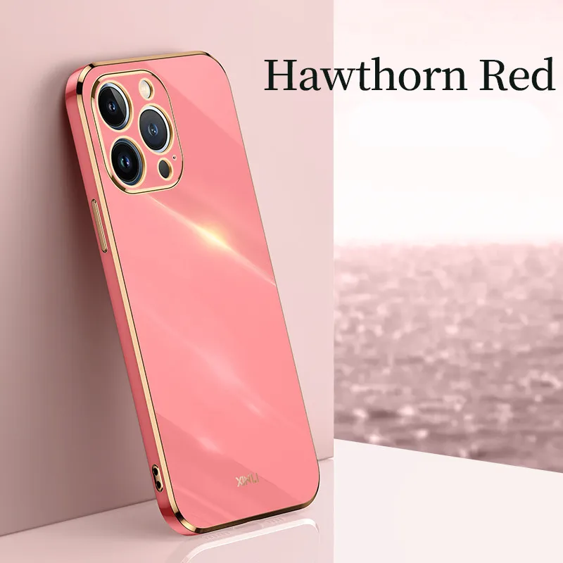 Elegant Solid Color Plating Phone Case with 6D Design