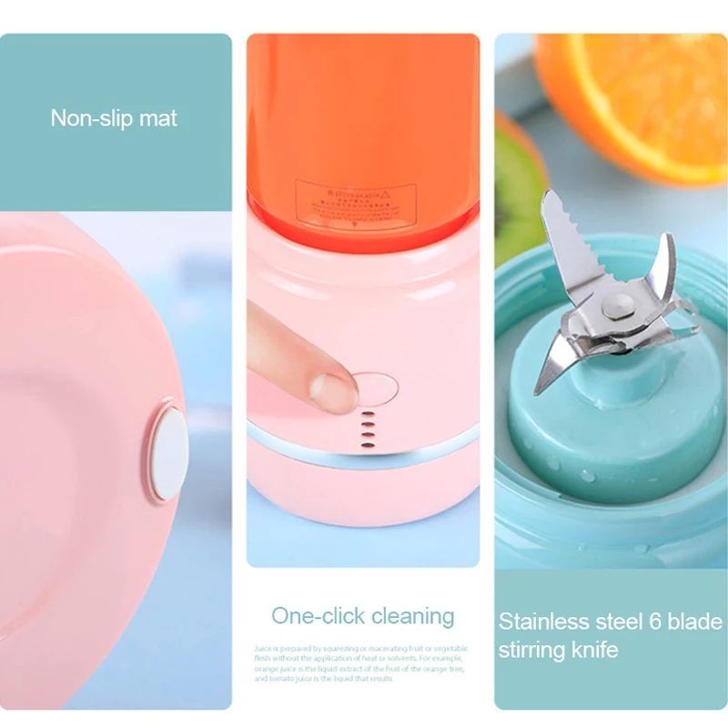 Electric Juicer Blender Portable USB Mini Fruit Mixers Fruit Extractors Food Smoothies Milkshake Processor Juicer Blender Cup 4
