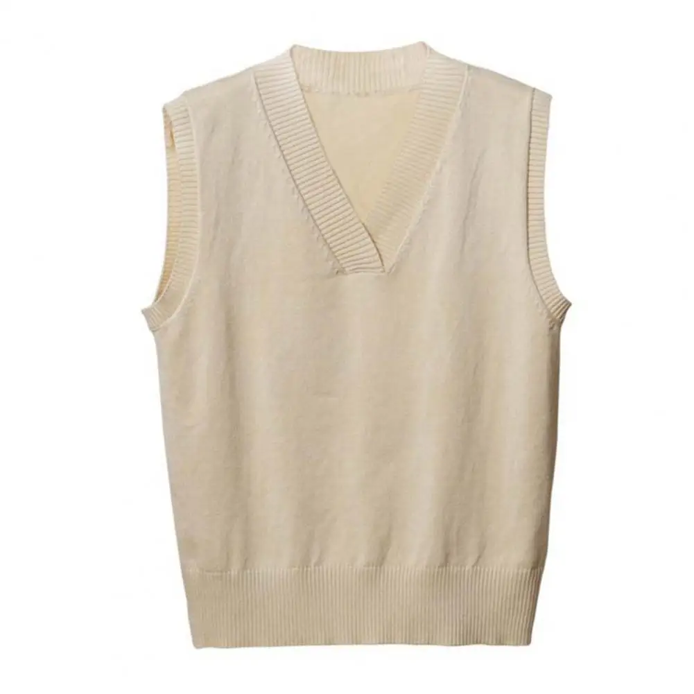 

Autumn Winter Sweater Women Top V-Neck Sleeveless Solid Color Casual Pullover Vest Female Clothing sueters de mujer moda 2023
