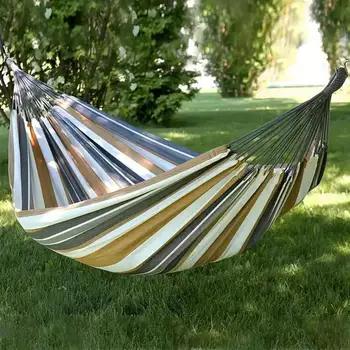 Hammocks For Outside Two-Person Tree Hammock Striped Tree Hammock Thickened Kids Camping Swing With Organizer Bag Hammock
