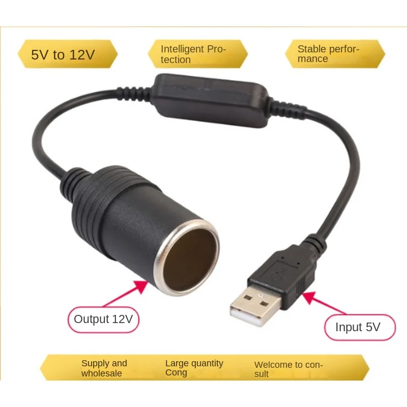 Adattatore convertitore per accendisigari da auto, 1 porta USB, a presa
