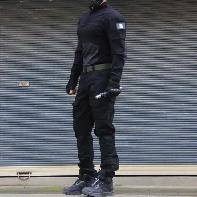 Tactical Suits Combat Shirts Milita Uniform Swat Tshirt Outfit Tatico Tops Airsoft Multicam Camo Hunting Pants Men Clothing 3