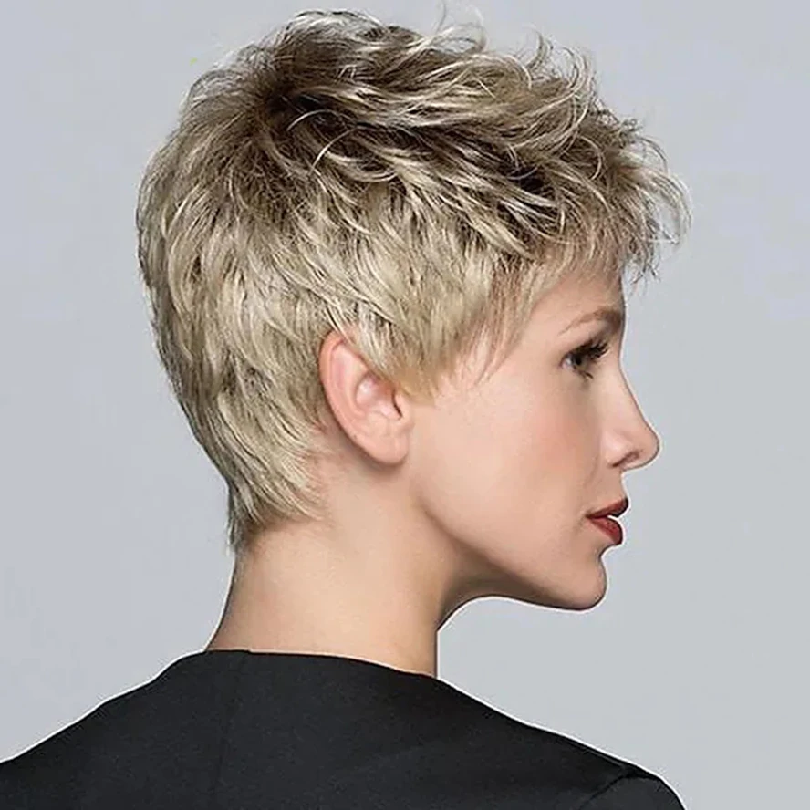 Blonde Wigs for Women Short Synthetic hair Dark Roots for Black Women Hair Natural Blonde Wig
